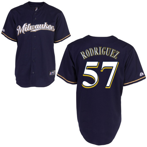 Francisco Rodriguez #57 mlb Jersey-Milwaukee Brewers Women's Authentic 2014 Blue Cool Base BP Baseball Jersey